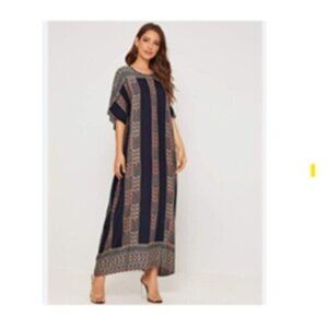 Seven Islands Kaftan Lounge Dress Cover Up Floral Kimono Boho Floral